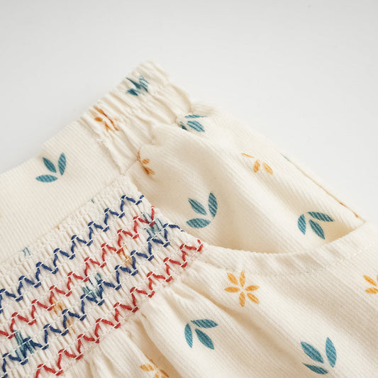 Girls Printed Elastic Waist A-Line Skirt