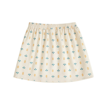 Girls Printed Elastic Waist A-Line Skirt