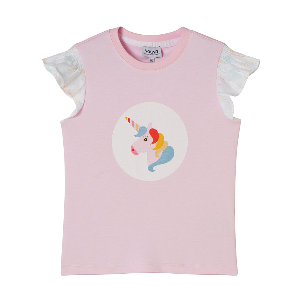 Unicorn Frilled Sleeves T-Shirt