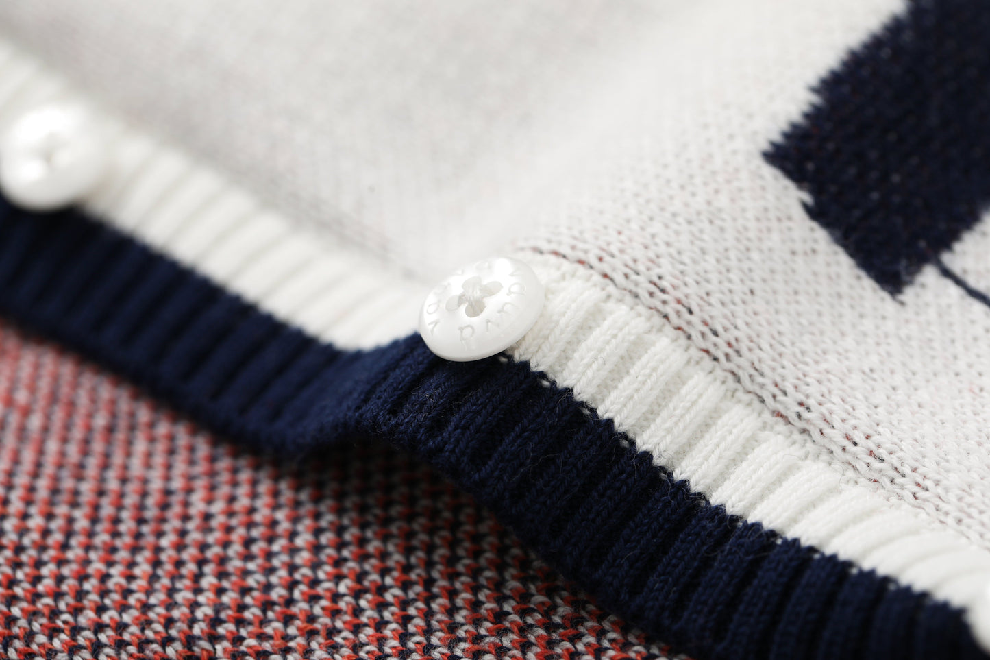 Vauva SS24 - Baby Boy Sailing Pattern Long Sleeve Cardigan (White) - Product 9