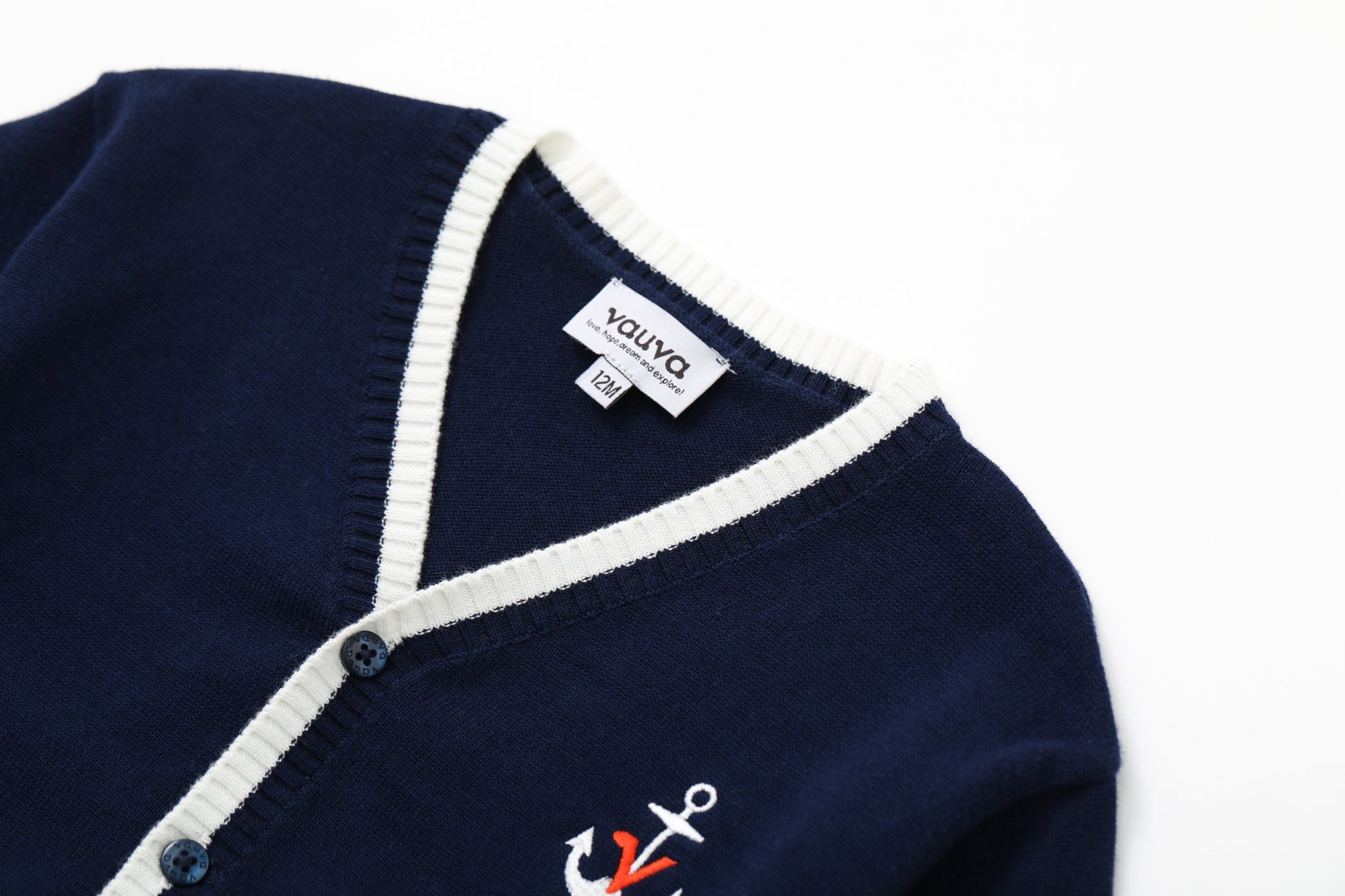 Vauva SS24 - Baby Boy Sailing Embroidered Long Sleeve Cardigan - Product 4