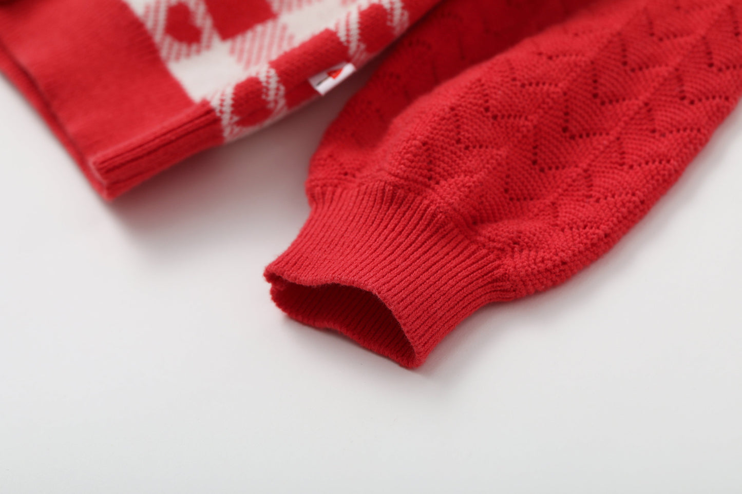 Vauva SS24 - Baby Girl Plaid Long Sleeve Sweater (Red) - Product 7
