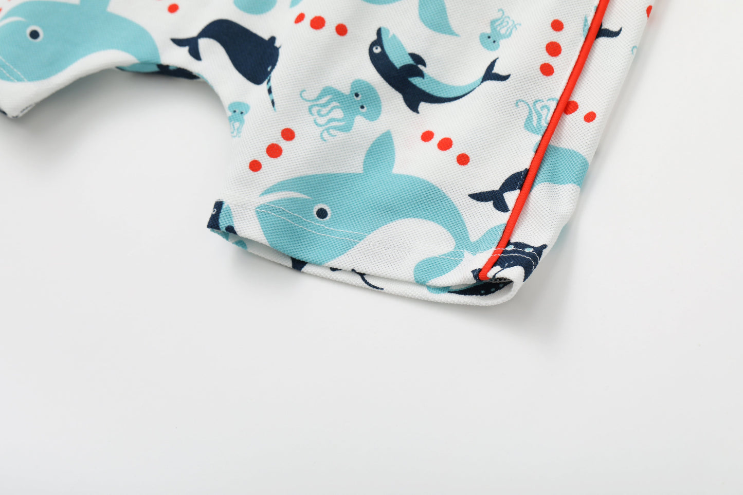 Vauva SS24 - Baby Boy Whale Print Shorts (White) - Product 7