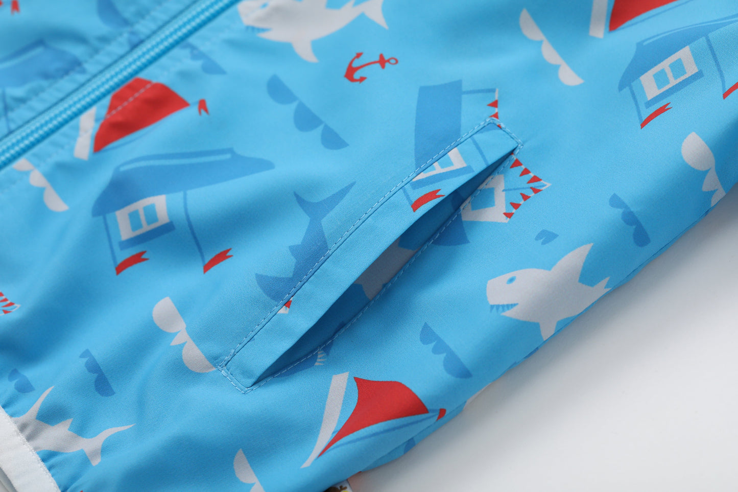 Vauva SS24 - Boys Whale Printed Windbreaker (Blue) - Product 9