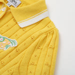 Vauva SS24 - Girls Knitted Polo Sweater (Orange) - Product 9