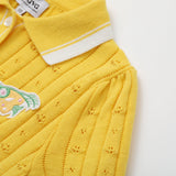 Vauva SS24 - Girls Knitted Polo Sweater (Orange) - Product 9
