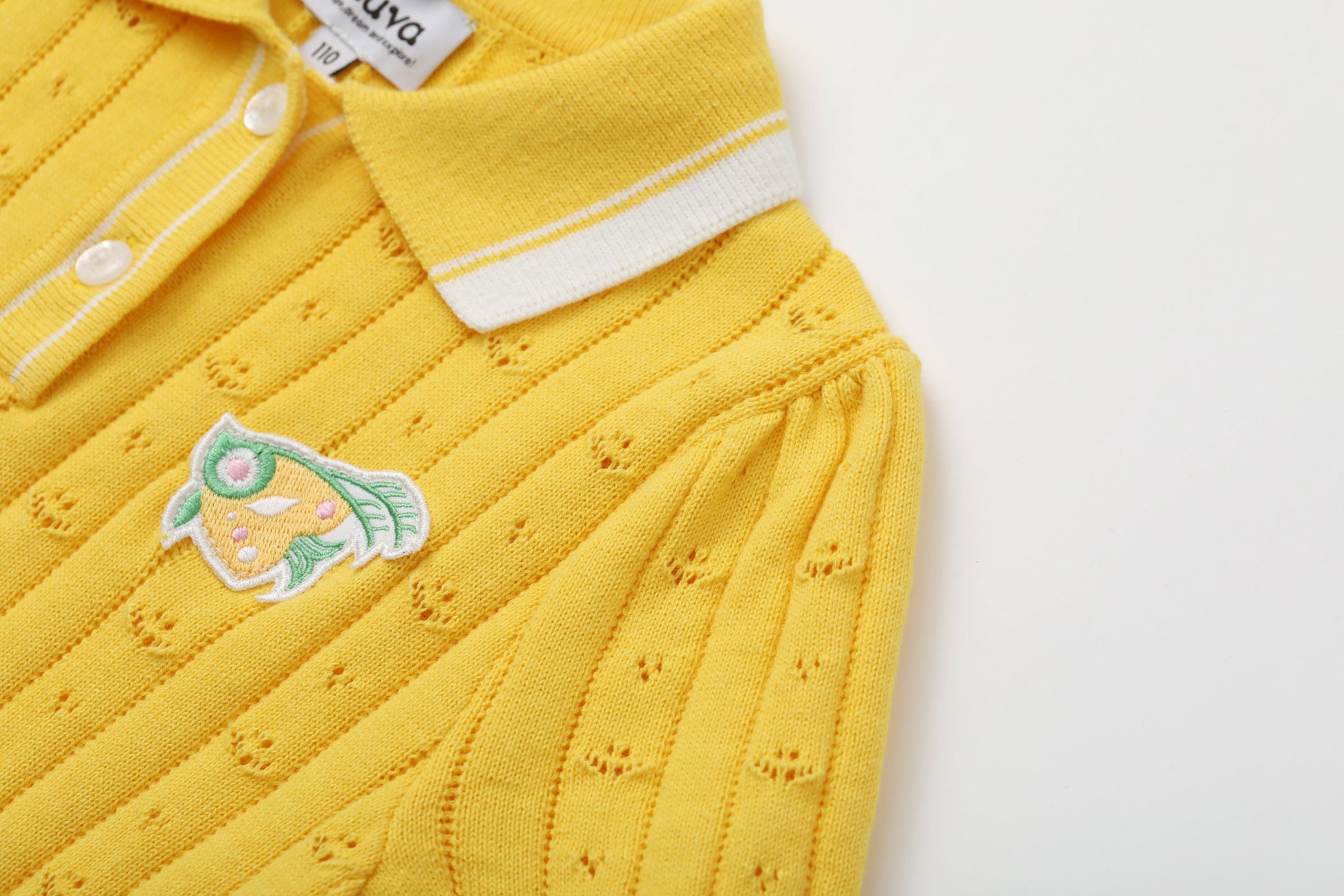 Vauva SS24 - Girls Knitted Polo Sweater (Orange) - Product 9