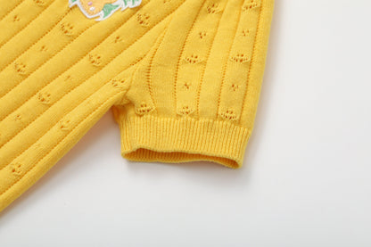 Vauva SS24 - Girls Knitted Polo Sweater (Orange) - Product 10