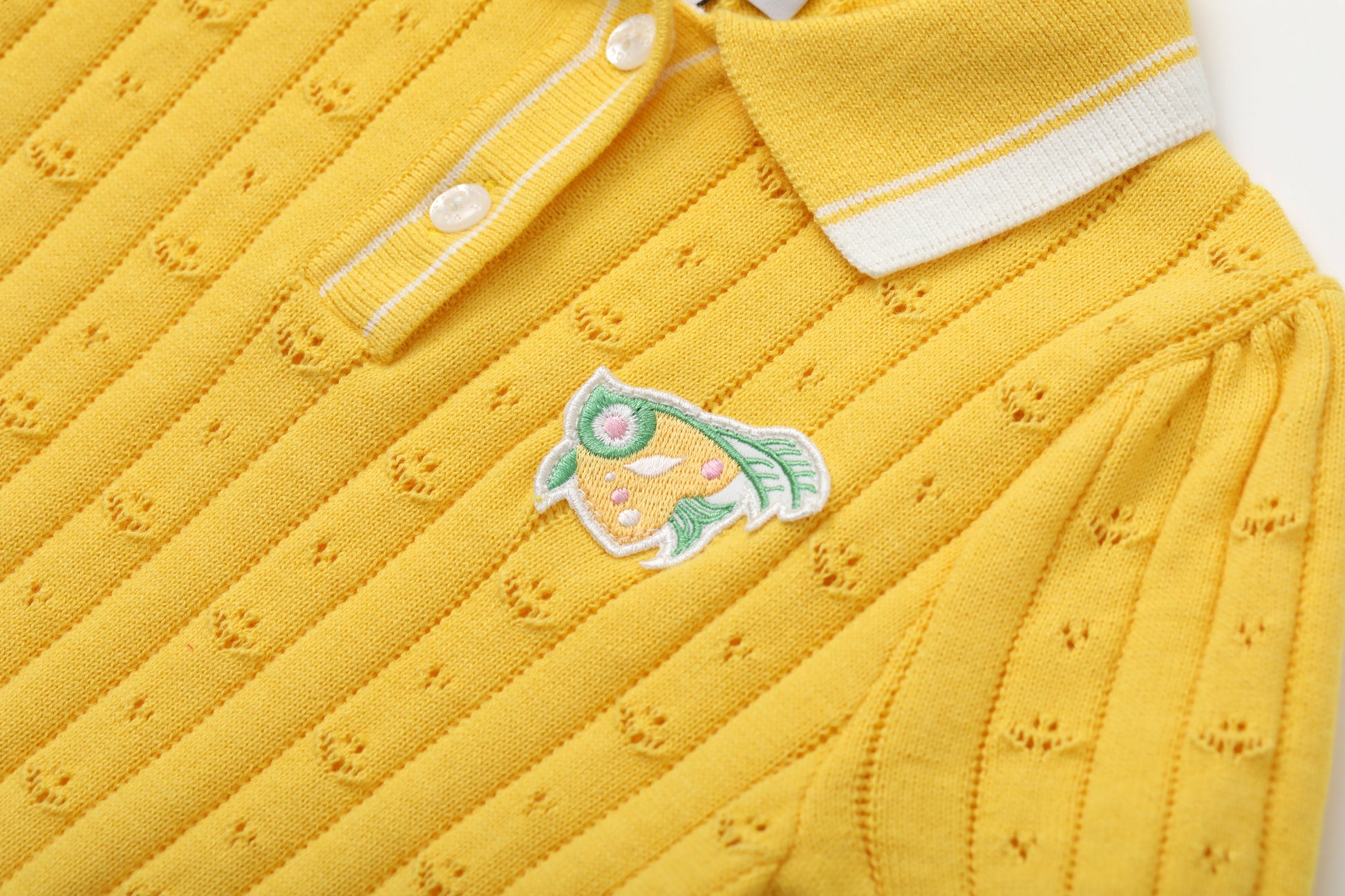 Vauva SS24 - Girls Knitted Polo Sweater (Orange) - Product 11
