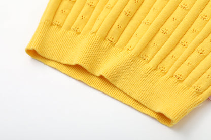Vauva SS24 - Girls Knitted Polo Sweater (Orange) - Product 4