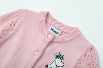 Vauva x Moomin - Baby Girls Moomin Long Sleeve Cardigan (Pink)  - Product Image 6