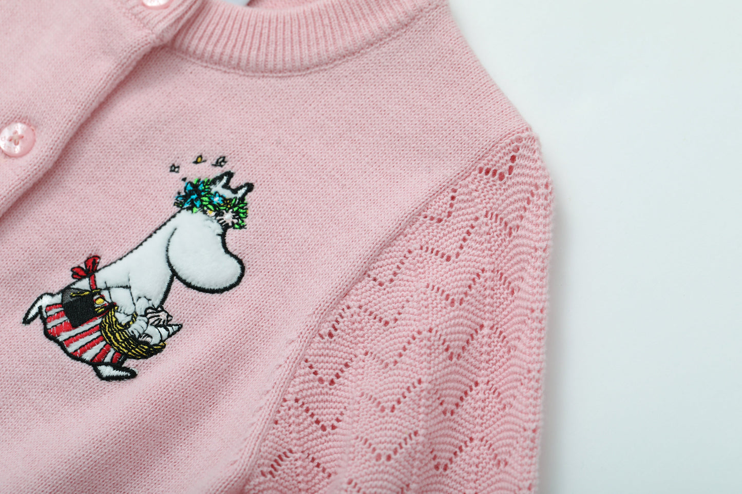 Vauva x Moomin - Baby Girls Moomin Long Sleeve Cardigan (Pink)  - Product Image 7