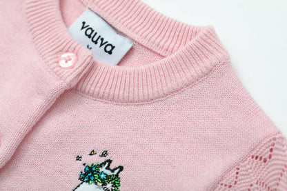 Vauva x Moomin - Baby Girls Moomin Long Sleeve Cardigan (Pink)  - Product Image 9