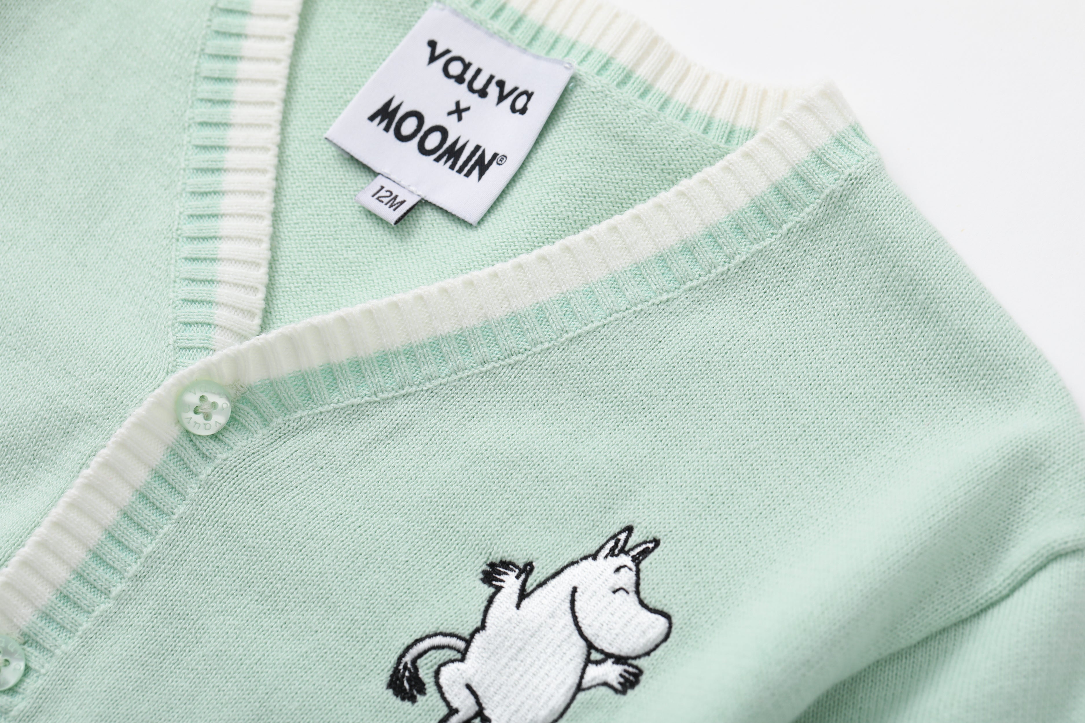 Vauva x Moomin - Baby Moomin Long Sleeve Cardigan (Pastel Green)  - Product Image 10