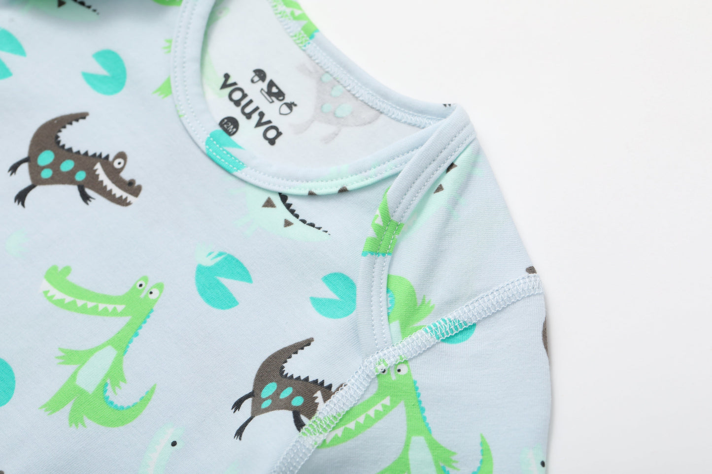 BBNS - Organic Cotton Crocodile Print Long-Sleeved Bodysuits
