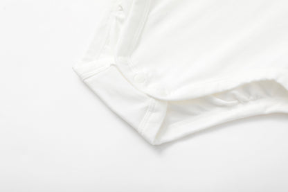 BBNS - Organic Cotton White Striped Pattern Bodysuits