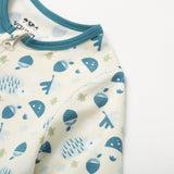 Vauva BBNS Forest Series - Organic Cotton Hedgehog Print Long Sleeve Romper (2-pack)-product image close up