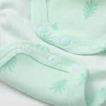 Vauva BBNS - Baby Anti-bacterial Organic Cotton Bodysuits (2-pack Green/Print)-product image close up