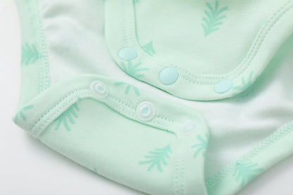 Vauva BBNS - Baby Anti-bacterial Organic Cotton Bodysuits (2-pack Green/Print)-product image close up