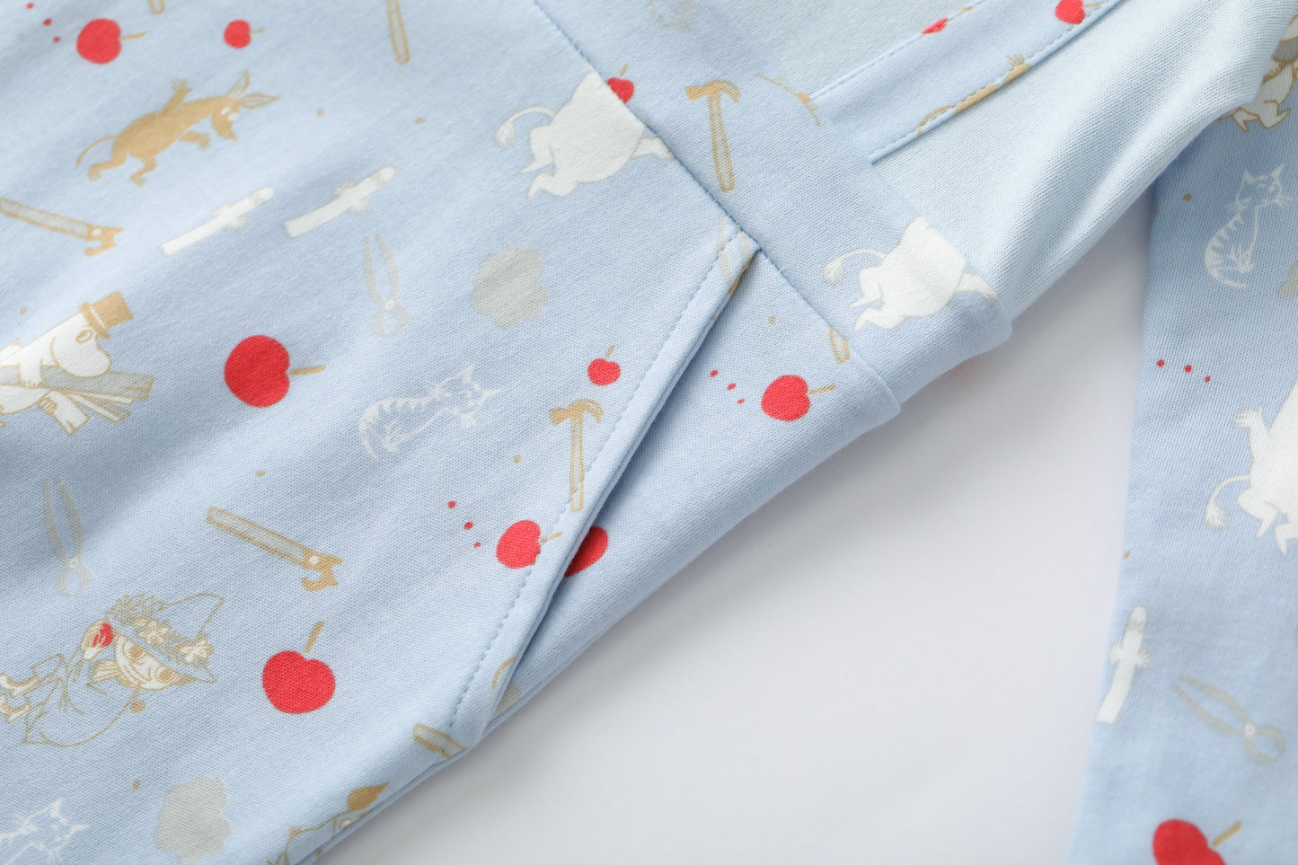 Vauva X Moomin FW23-男嬰Moomin Semi -Print棉花長袖連身褲（藍色）