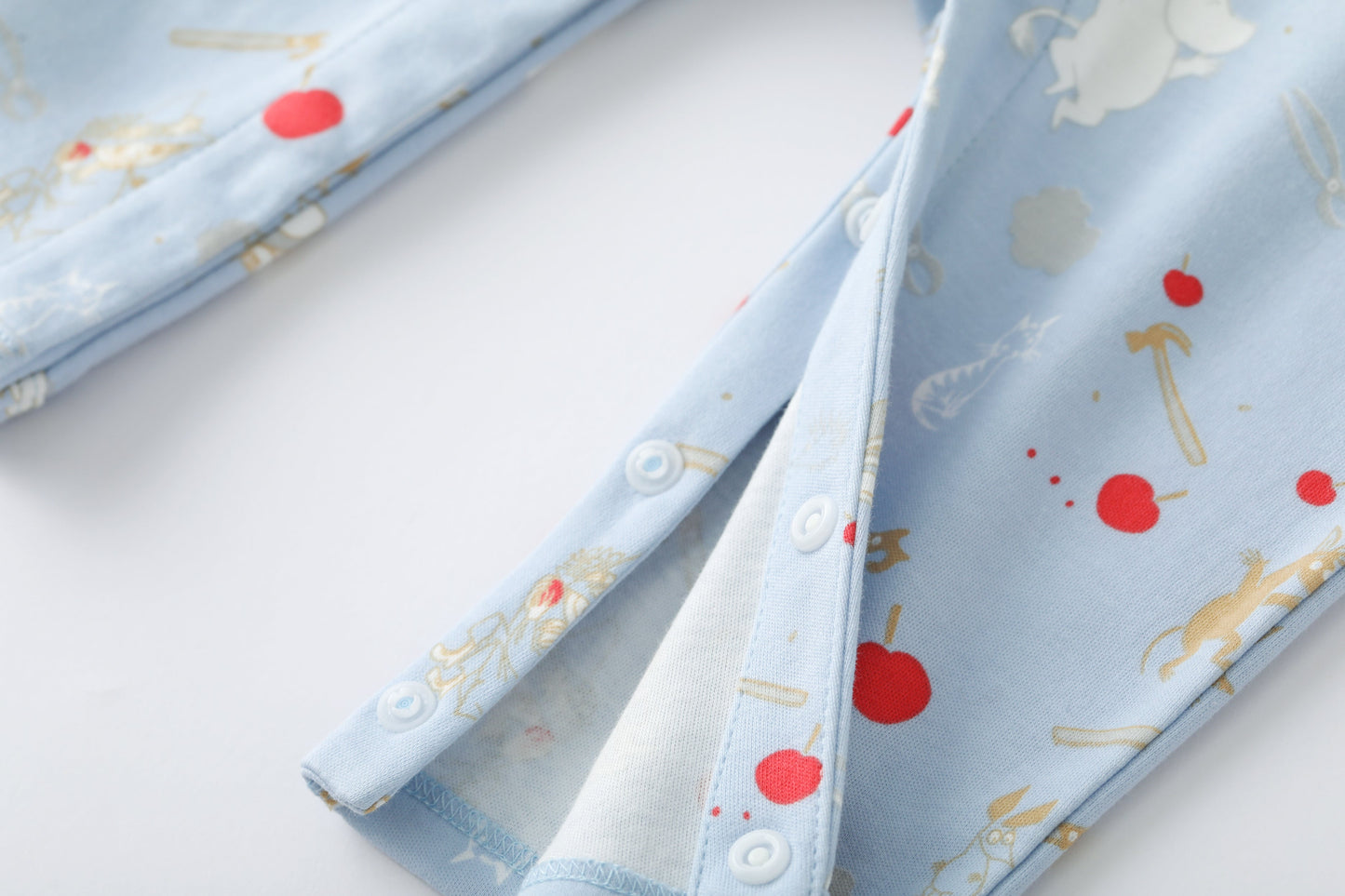 Vauva X Moomin FW23-男嬰Moomin Semi -Print棉花長袖連身褲（藍色）