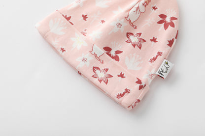 Vauva X Moomin FW23-女嬰Mo​​omin遍布印刷棉帽（粉紅色）