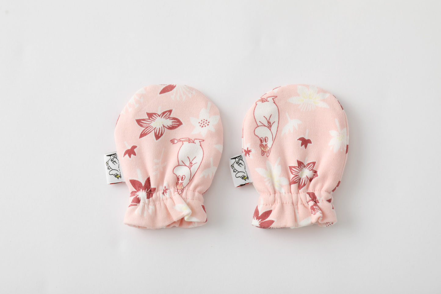 Vauva X Moomin FW23-女嬰Mo​​omin遍布印刷棉線手套（粉紅色）