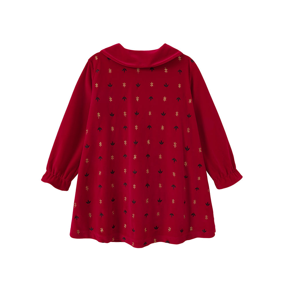 Vauva FW23-女孩燈芯絨長袖連衣裙
