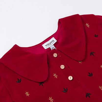 Vauva FW23-女孩燈芯絨長袖連衣裙