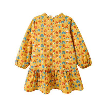 Girls Fungus Collar Printed Dress