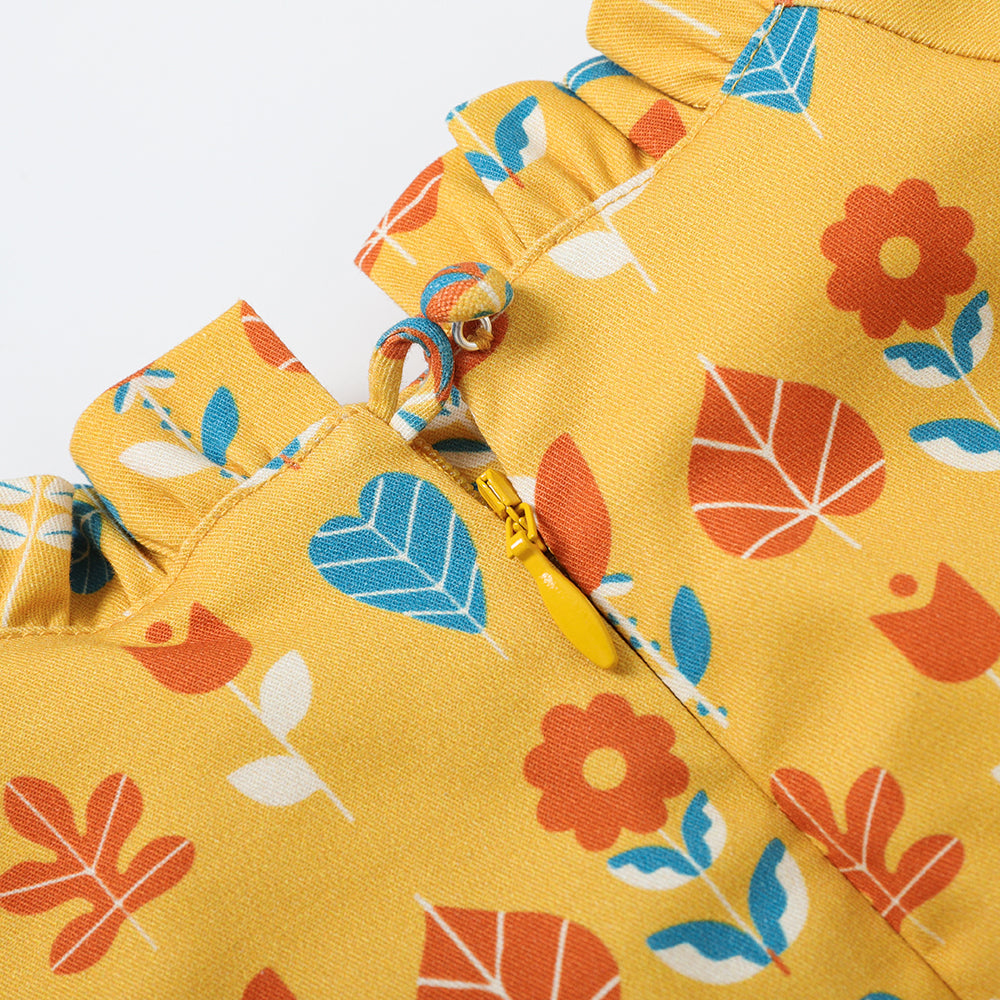 Girls Fungus Collar Printed Dress