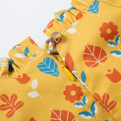Girls Fungus Collar Printed Dress