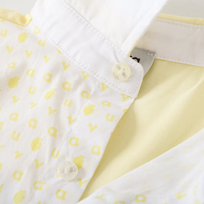 Logo Print Shirt/ Shorts Set