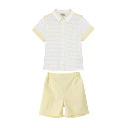 Logo Print Shirt/ Shorts Set