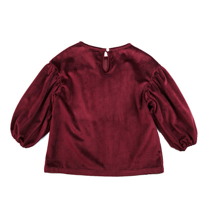 Girls Winter Tree Velvet Top