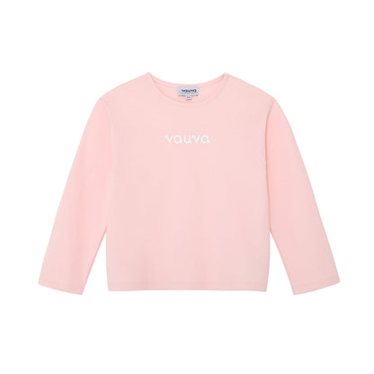 Girls Cotton Long Sleeve Crewneck T-Shirt