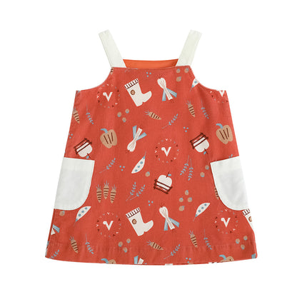 Baby Girls Happy Farm Double Pocket Dress
