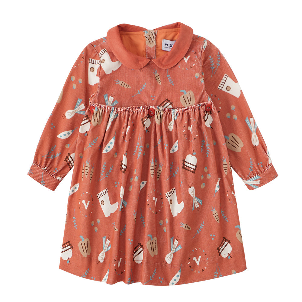 Baby Girls Happy Farm Doll Collar Dress