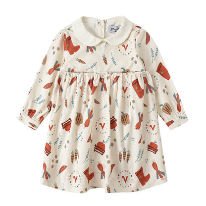 Baby Girls Happy Farm Doll Collar Dress