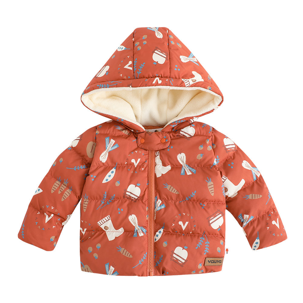 Baby Girl Happy Farm Hooded Padded Coat