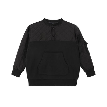 Vauva FW23-男孩黑色船員脖子運動衫