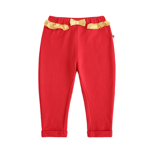 Vauva FW23-女嬰北歐聖誕節風格的棉褲