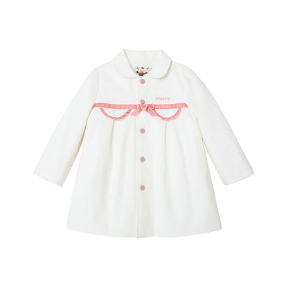 Girls Embroidered Logo Quilted Coat