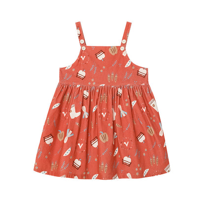 Girls Happy Farm Cotton Dress