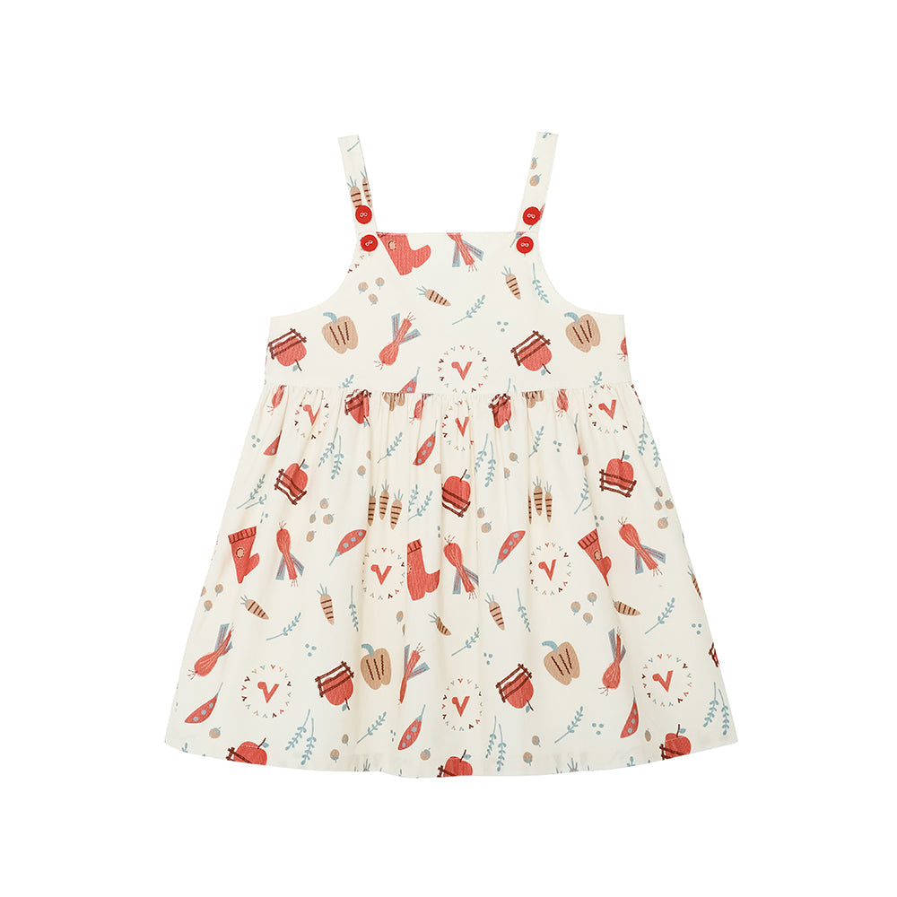 Girls Happy Farm Cotton Dress