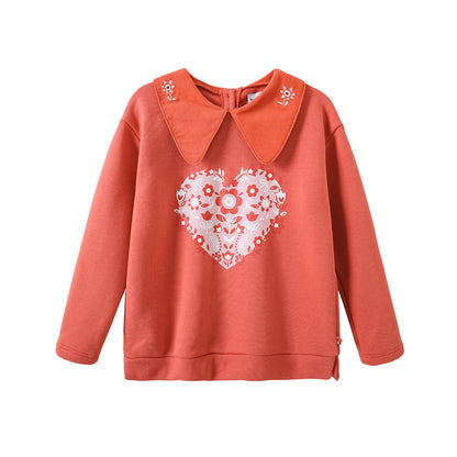 Girls Heart Logo Printed Sweatshirt