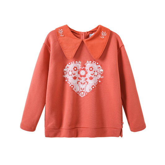 Girls Heart Logo Printed Sweatshirt
