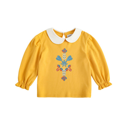 Girls Floral Pattern Cotton Tops