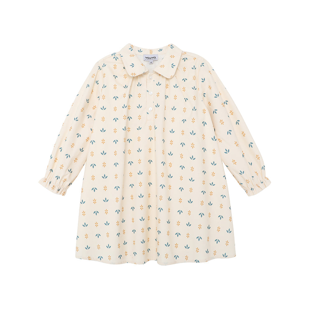 Vauva FW23 - 女孩印花泡泡袖連身裙(白色)