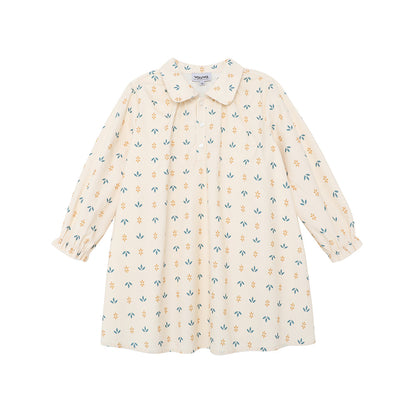 Vauva FW23 - 女孩印花泡泡袖連身裙(白色)